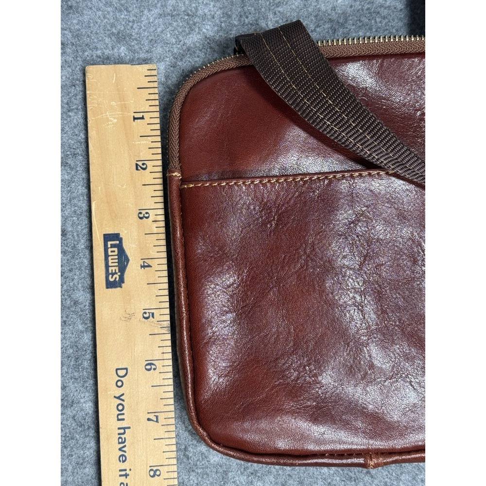 Italian Leather Crossbody Shoulder Bag Man Bag Vera Pelle Brown - Picture 14 of 16